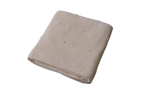 Italbaby Strickdecke für Kinderbett, Größe 110 x 150 cm, gepunktet, Taupe von Italbaby