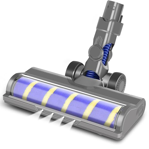 Italdos Motorisierte elektrische Turbobürste kompatibel mit Dyson V6 DC62 DC58 Bürstenrolle mit weichen Borsten für Parkett, Fliesen mit automatischem LED-Licht von Italdos