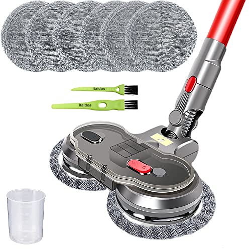 Italdos Wischaufsatz kompatibel für Dyson V7 V8 V10 V11 V15 Bürste Elektrischer Bodenwischer mit 3 Waschbare Mopps und Abnehmbaren Wassertank von Italdos