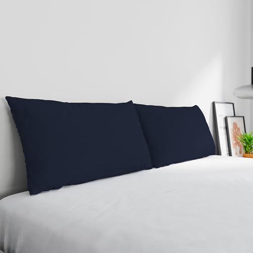 1 Paar Kissenbezüge Elegant, Made in Italy, Dunkelblau, 52 x 82 cm von Italian Bed Linen