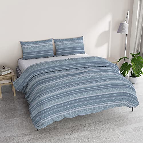 Athena Bettwäsche-Set Made in Italy, Doppelbett, Viky Blau von Italian Bed Linen