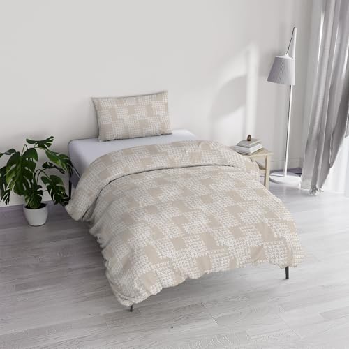Bettbezug River für Einzelbett aus Baumwolle und recycelten Fasern, Design: kura, hergestellt in Italien Bettbezug River für Einzelbett aus Baumwolle und recycelten Fasern, Design: kura, hergestellt in Italien von Italian Bed Linen