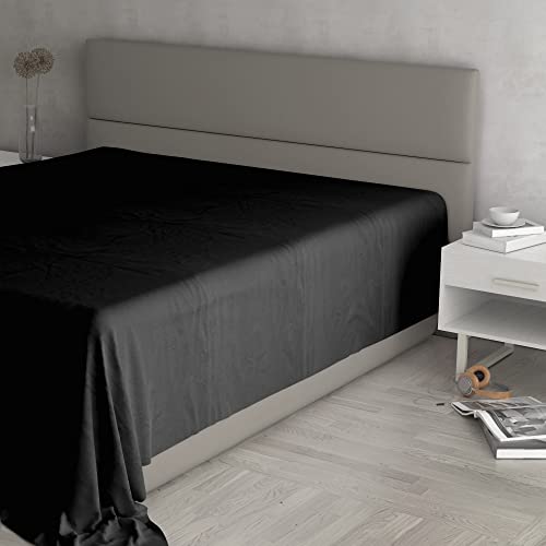 Oberlaken Max Color 100% Baumwolle, Schwarz, Double Maxy von Italian Bed Linen
