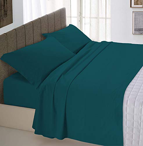 Bettwäsche Max 160 x 190 cm Verde Petrolio von Italian Bed Linen