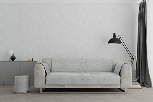Italian Bed Linen Comfort Rutschfester Sofa Schonbezug, 100% Polyester, Hellgrau, 3 Plätze von Italian Bed Linen