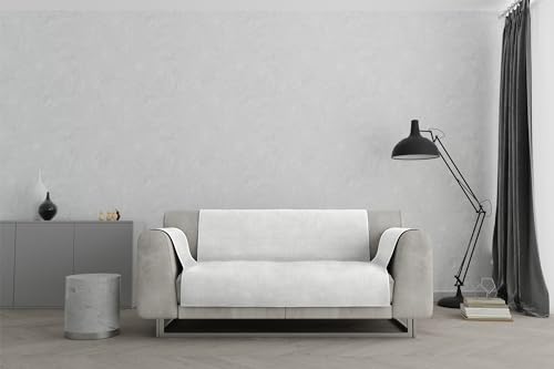 Comfort Anti-Rutsch-Sofabezug, hergestellt in Italien, Weiß, 2-Sitzer von Italian Bed Linen