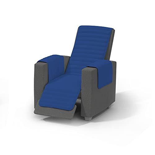 Elegant Gesteppte Recliner-Decke, 100% Mikrofaser, Rot/Royal Blau von Italian Bed Linen