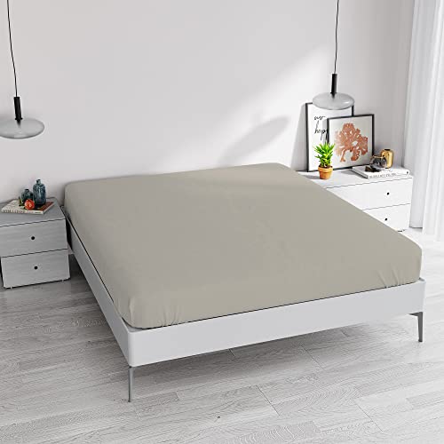 Spannbettlaken Elegant, 35 cm, Hellgrau, Doppelbett Maxi von Italian Bed Linen