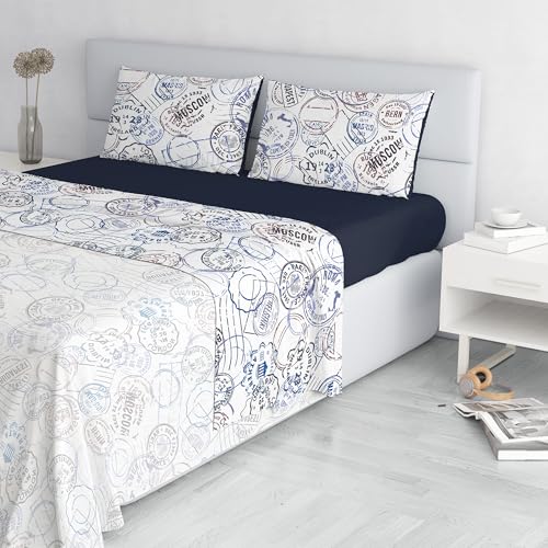 Fashion Bettwäsche-Set Microfaser, Made in Italy, Travel Life, Doppelbett von Italian Bed Linen