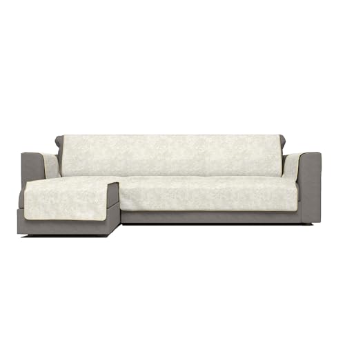 Italian Bed Linen Glamour Rutschfester Sofabezug mit linker Halbinsel, Creme, 290 cm von Italian Bed Linen