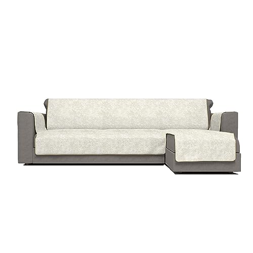 Italian Bed Linen Glamour Rutschfester Sofabezug mit rechter Halbinsel, Creme, 240 cm von Italian Bed Linen