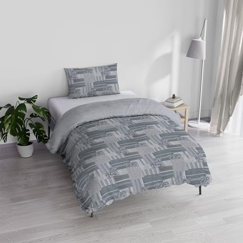 Italian Bed Linen Athena Bettbezug-Set, 100% Baumwolle, hellblau, Einzelbett von Italian Bed Linen