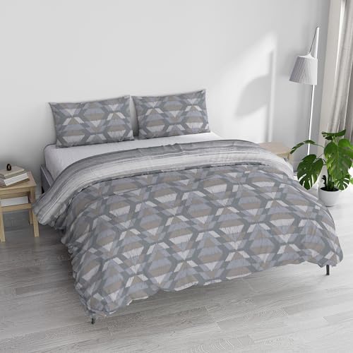 Italian Bed Linen Athena Bettwäsche-Set, 100% Baumwolle, BELEK Grau, Doppelbett von Italian Bed Linen
