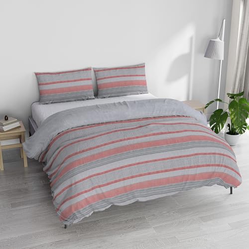 Italian Bed Linen Athena Bettwäsche-Set, 100% Baumwolle, Belen Rot, Doppelbett von Italian Bed Linen