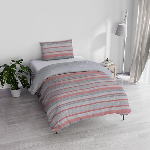 Italian Bed Linen Athena Bettwäsche-Set, 100% Baumwolle, Belen Rot, Einzelbett von Italian Bed Linen