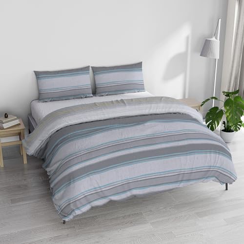 Italian Bed Linen Athena Bettwäsche-Set, 100% Baumwolle, Damour Hellblau, Doppelbett von Italian Bed Linen