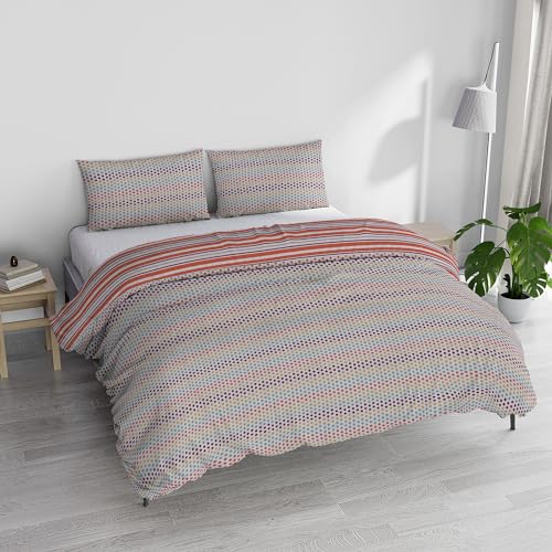 Italian Bed Linen Athena Bettwäscheset, 100% Baumwolle, Malindi, Rot, Doppelbett von Italian Bed Linen