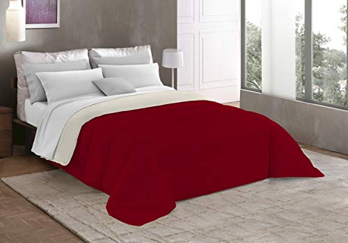 Italian Bed Linen Basic Wintersteppdecke, Doppelt, creme/bordeaux von Italian Bed Linen