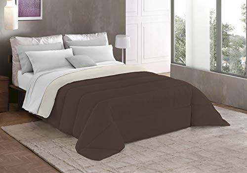 Italian Bed Linen Basic Wintersteppdecke, Doppelt, creme/braun von Italian Bed Linen