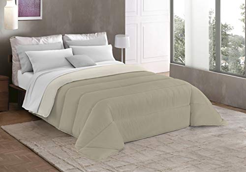 Italian Bed Linen Basic Wintersteppdecke, Doppelt, creme/turteltaube von Italian Bed Linen