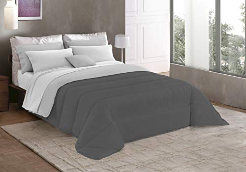 Italian Bed Linen Basic Wintersteppdecke, Doppelt, hell dunkel grau von Italian Bed Linen