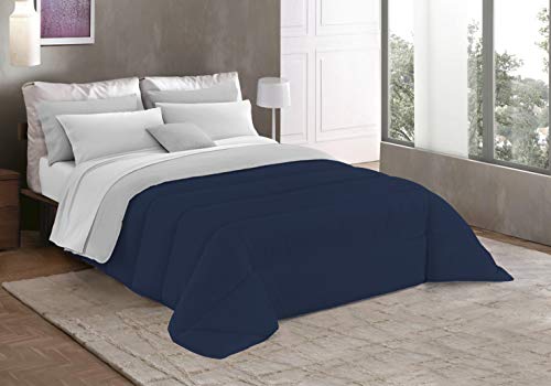 Italian Bed Linen Basic Wintersteppdecke, Doppelt, hell grau/dunkel blau von Italian Bed Linen