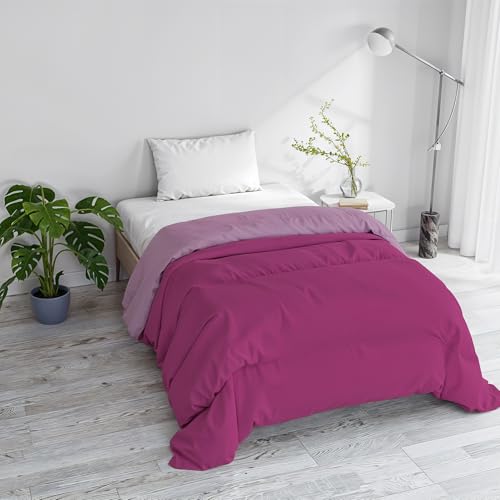 Italian Bed Linen Basic Wintersteppdecke einfarbig und gepolstert, Fuchsia/Flieder, 200x245cm von Italian Bed Linen