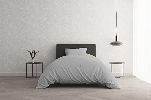 Italian Bed Linen Bettbezug Natural Color Doubleface, Leinen, Dunkelblau/Hellblau, kleine Doppelte von Italian Bed Linen
