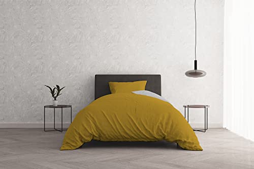 Italian Bed Linen Bettbezug Natural Color Doubleface, Leinen, Weiss/Weiss, kleine Doppelte von Italian Bed Linen