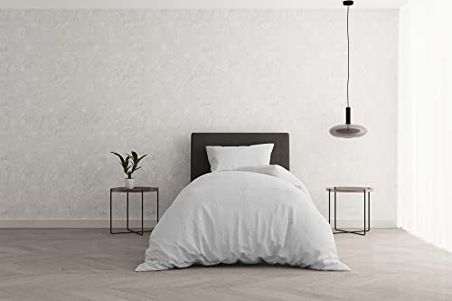 Italian Bed Linen Bettbezug Natural Color Doubleface, Leinen, Weiss/Weiss, Einzelne von Italian Bed Linen