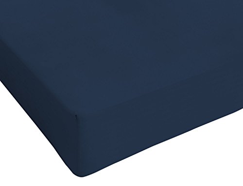 Max color Betttuch 25cm Ecke, 100% Baumwolle, dunkel Blau, kleine Doppelte von Italian Bed Linen
