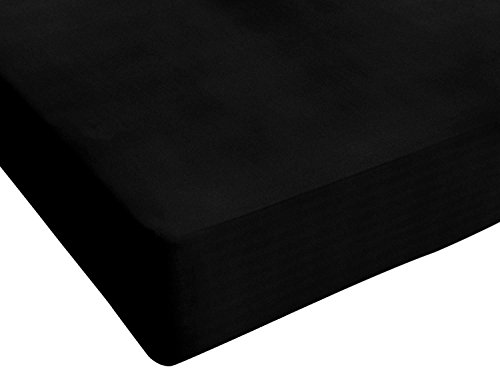 Max color Betttuch 25cm Ecke, 100% Baumwolle, Schwarz, kleine Doppelte von Italian Bed Linen