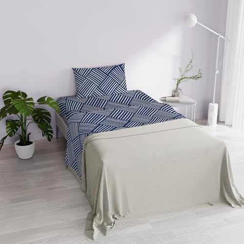 Italian Bed Linen Bettwäsche Dafne, 100% Mikrofaser, französisches Bett, Citylife Blue von Italian Bed Linen
