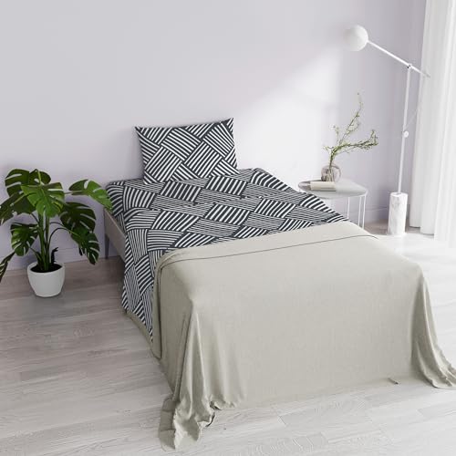 Italian Bed Linen Bettwäsche Dafne, 100% Mikrofaser, französisches Bett, Citylife Grey von Italian Bed Linen