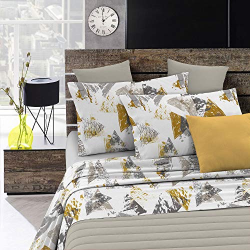 Italian Bed Linen, Fashion Bettwäsche-Set, Mikrofaser, Urban Giallo, Einzelbett von Italian Bed Linen