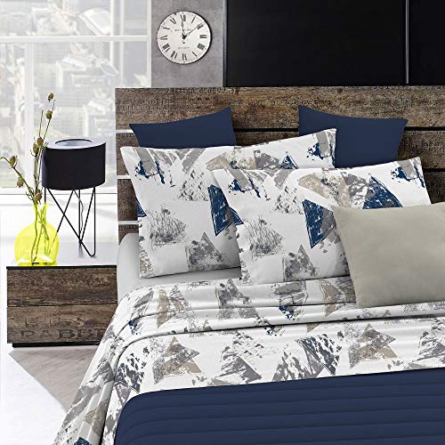 Italian Bed Linen, Fashion Bettwäsche-Set, Mikrofaser, Urban Blu, Einzelbett von Italian Bed Linen