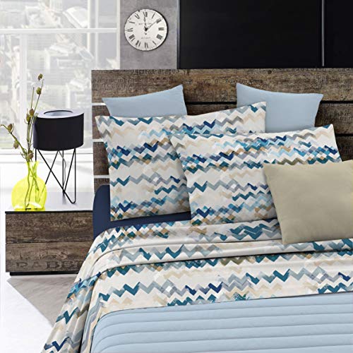 Italian Bed Linen, Fashion Bettwäsche-Set, Mikrofaser, Modern Sky, Kleines Doppelbett von Italian Bed Linen