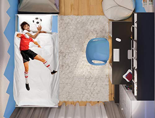 Italian Bed Linen Bettdeckenbezug-Set Digital Kids, Calciatore Rosso, Einzeln von Italian Bed Linen