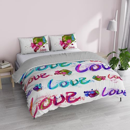 Italian Bed Linen Bettwäsche-Set, 100% Baumwolle, Digitaldruck, KI-OSA, KIO-614, für Doppelbett von Italian Bed Linen