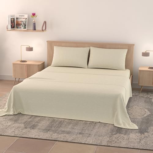 Italian Bed Linen Bettwäsche-Set Eva Water Washed, Sand, Doppelbett von Italian Bed Linen