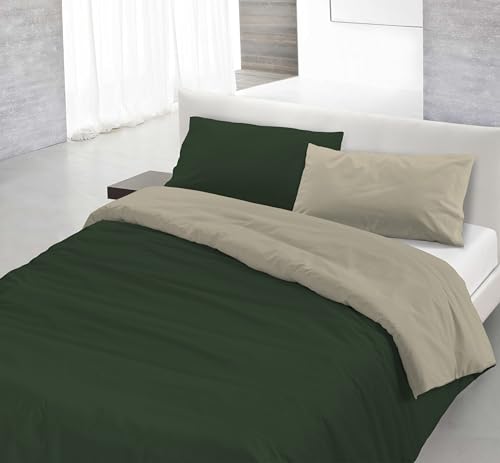 Italian Bed Linen Bettwäsche-Set Natural Color, Olivgrün/Taupe, Doppelbett von Italian Bed Linen