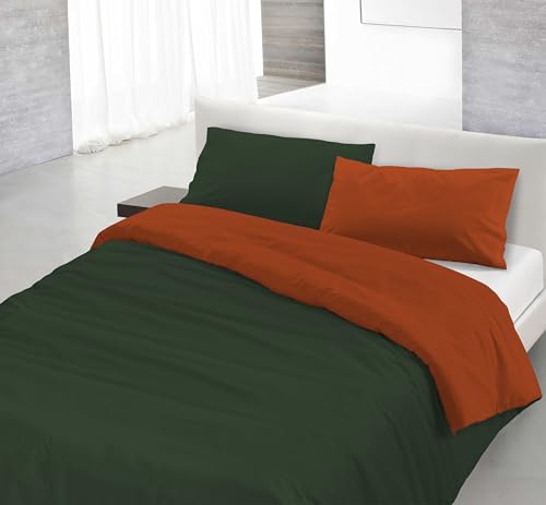 Italian Bed Linen Bettwäsche-Set Natural Color, Olivgrün/Terra, Doppelbett von Italian Bed Linen