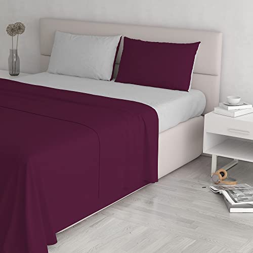Italian Bed Linen Natürliche Farbe “Natural Colour” Bettwäsche Set, Leinen Baumwolle, Pflaume/Hellgrau, Doppelte Italian Bed Linen Natürliche Farbe “Natural Colour” Bettwäsche Set, Leinen Baumwolle, Pflaume/Hellgrau, Doppelte von Italian Bed Linen