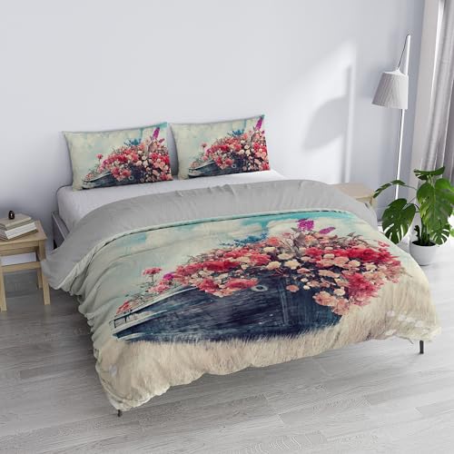 Italian Bed Linen SOGNI D'AUTORE SD-17 Bettbezug-Set, 100% Baumwolle, für Doppelbett von Italian Bed Linen