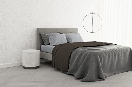 Italian Bed Linen Bettwäsche-Set aus 100% Baumwolle, trendiges Design, Doppelbett, Braun von Italian Bed Linen