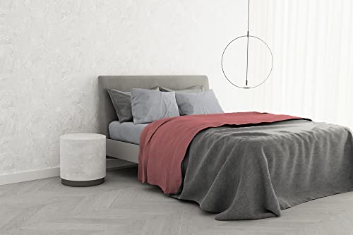Italian Bed Linen Bettwäsche-Set aus 100% Baumwolle, trendiges Design, Doppelbett, Koralle von Italian Bed Linen