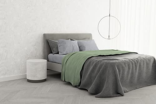 Italian Bed Linen Bettwäsche-Set aus 100% Baumwolle, TRENDY CHIC, Doppelbett, Pistazie von Italian Bed Linen