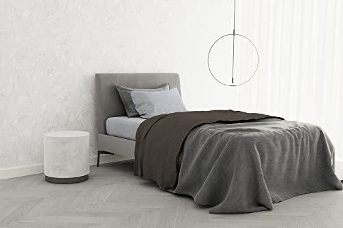 Italian Bed Linen Bettwäsche-Set aus 100% Baumwolle, trendiges Chic, quadratisch und halb, Braun von Italian Bed Linen