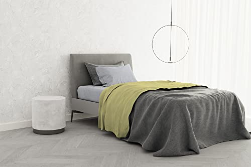 Italian Bed Linen Bettwäsche-Set aus 100% Baumwolle, TRENDY CHIC, französisches Bett, Gelb von Italian Bed Linen