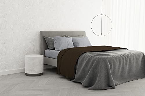 Italian Bed Linen Bettwäsche-Set aus 100% Baumwolle, trendiges Design, für Doppelbett, Schokolade von Italian Bed Linen